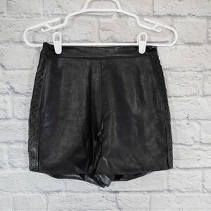 BEBE vintage black leather shorts